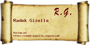 Radek Gizella névjegykártya